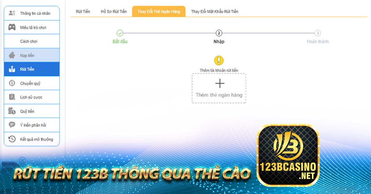Rút tiền 123b thông qua thẻ cào