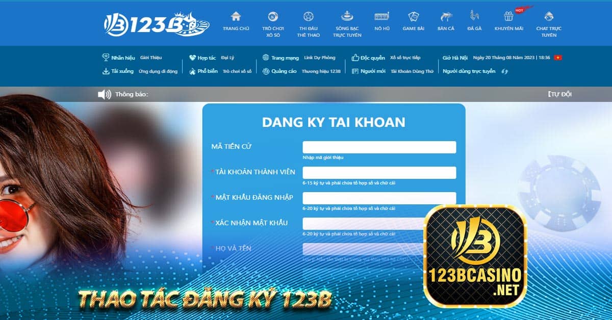 Thao tác đăng ký 123b